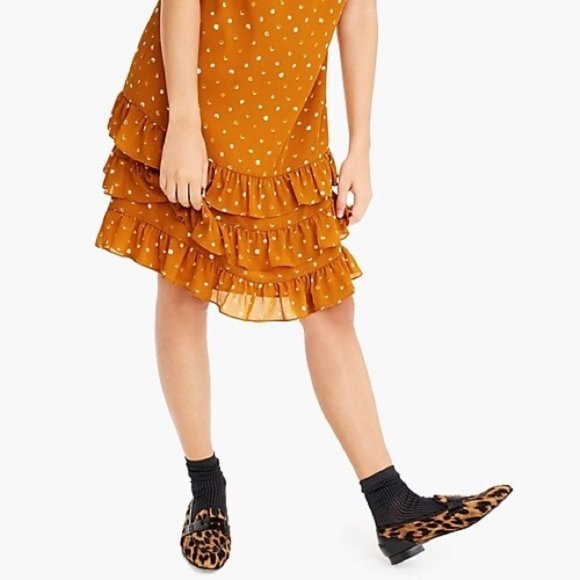 NWT J.Crew Point Sur Ruffle Dress Crinkle Chiffon - Picture 4 of 12